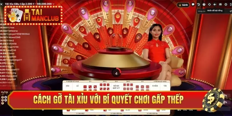 Cách gỡ Tài Xỉu với bí quyết chơi gấp thếp