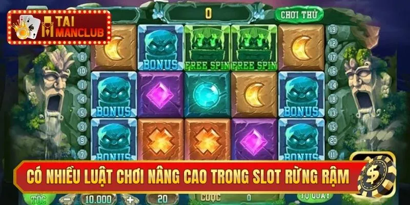 Có nhiều luật chơi nâng cao trong slot rừng rậm