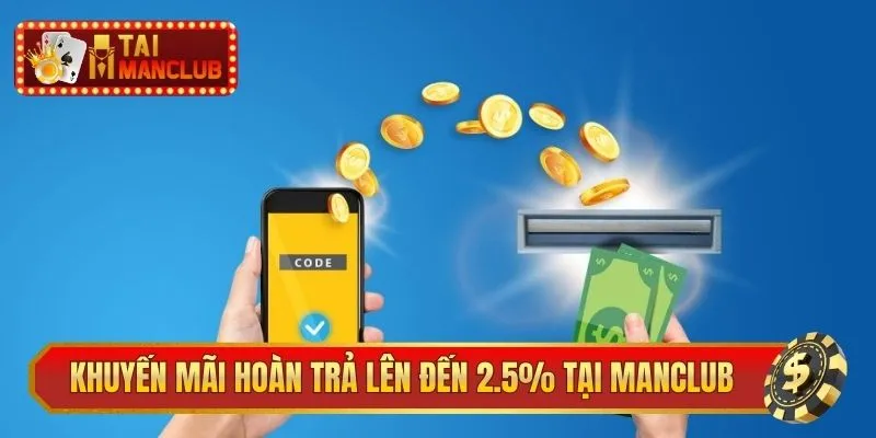 Khuyến mãi hoàn trả lên đến 2.5% tại ManClub