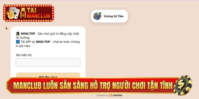 ManClub luôn sẵn sàng hỗ trợ người chơi tận tình
