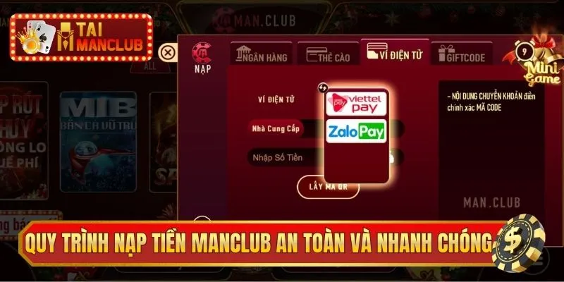 Quy trình nạp tiền ManClub an toàn và nhanh chóng